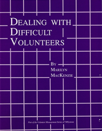 Purple checked cover titled Dealing with Difficult Volunteers