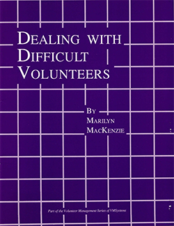 Purple checked cover titled Dealing with Difficult Volunteers